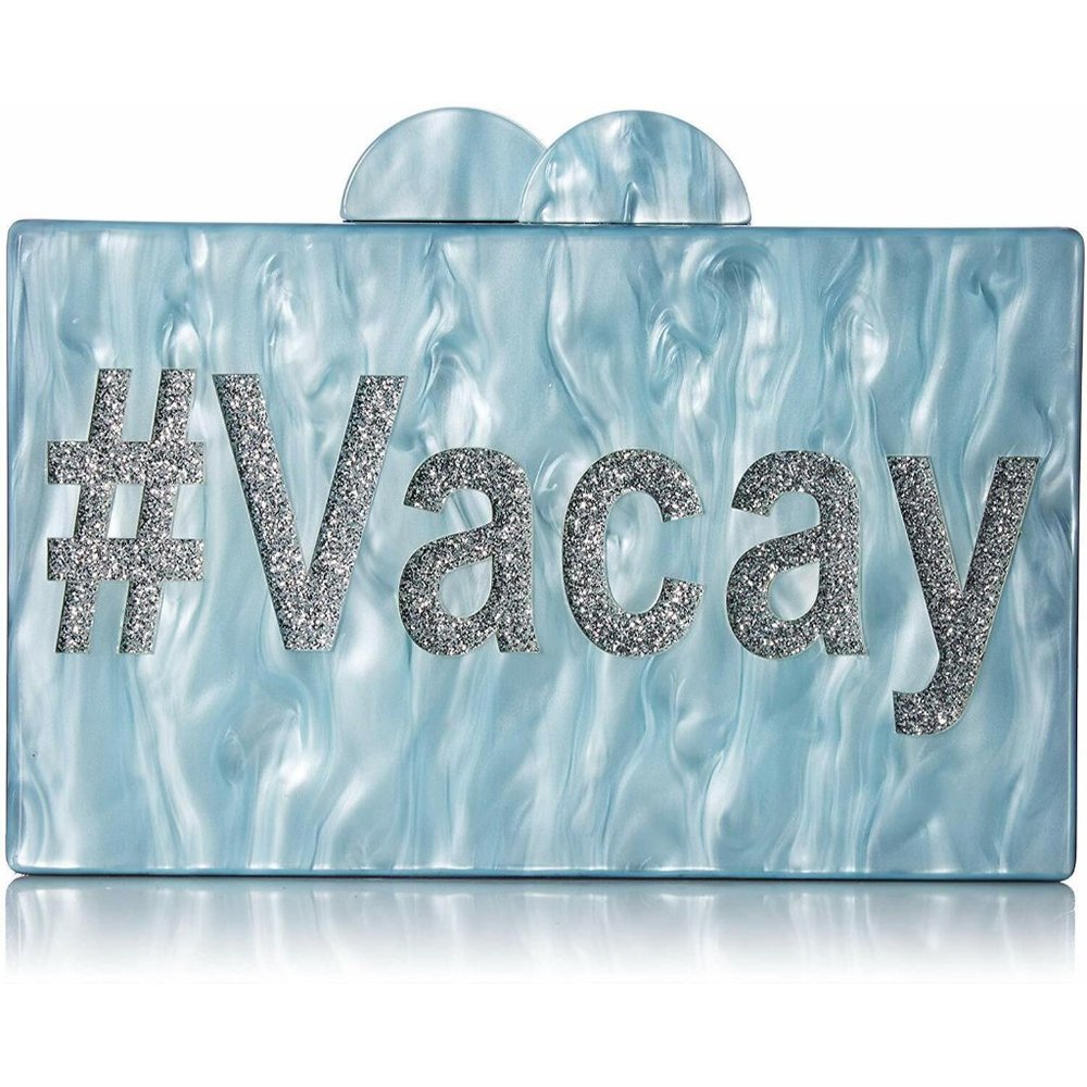 #Vacay Acrylic Case Clutch Purse Small & Compact Perfect For Traveling
